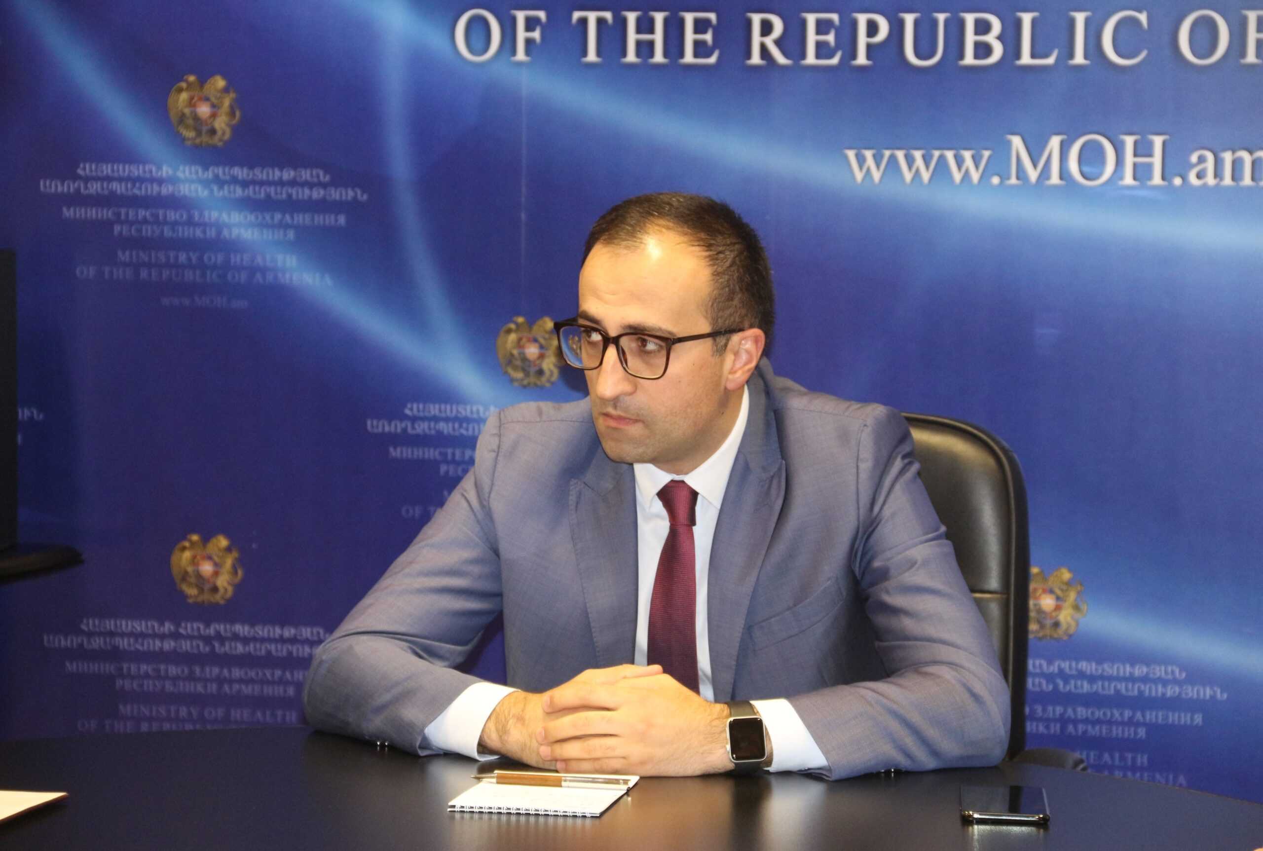 Armenia's Minister of Health Arsen Torosyan. Image via mediaadvocate.am