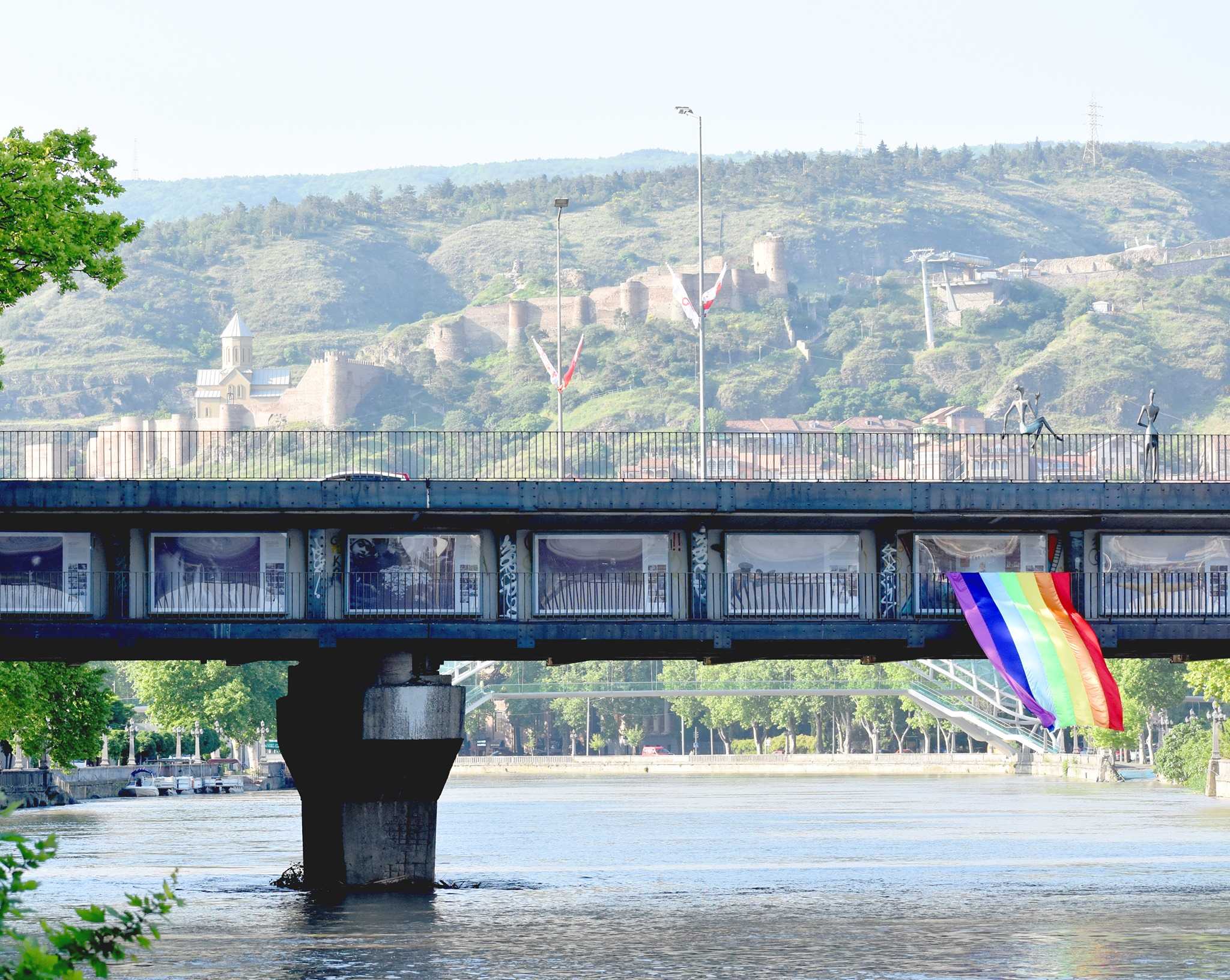 Tbilisi marks International Day Against Homophobia with a single rainbow flag