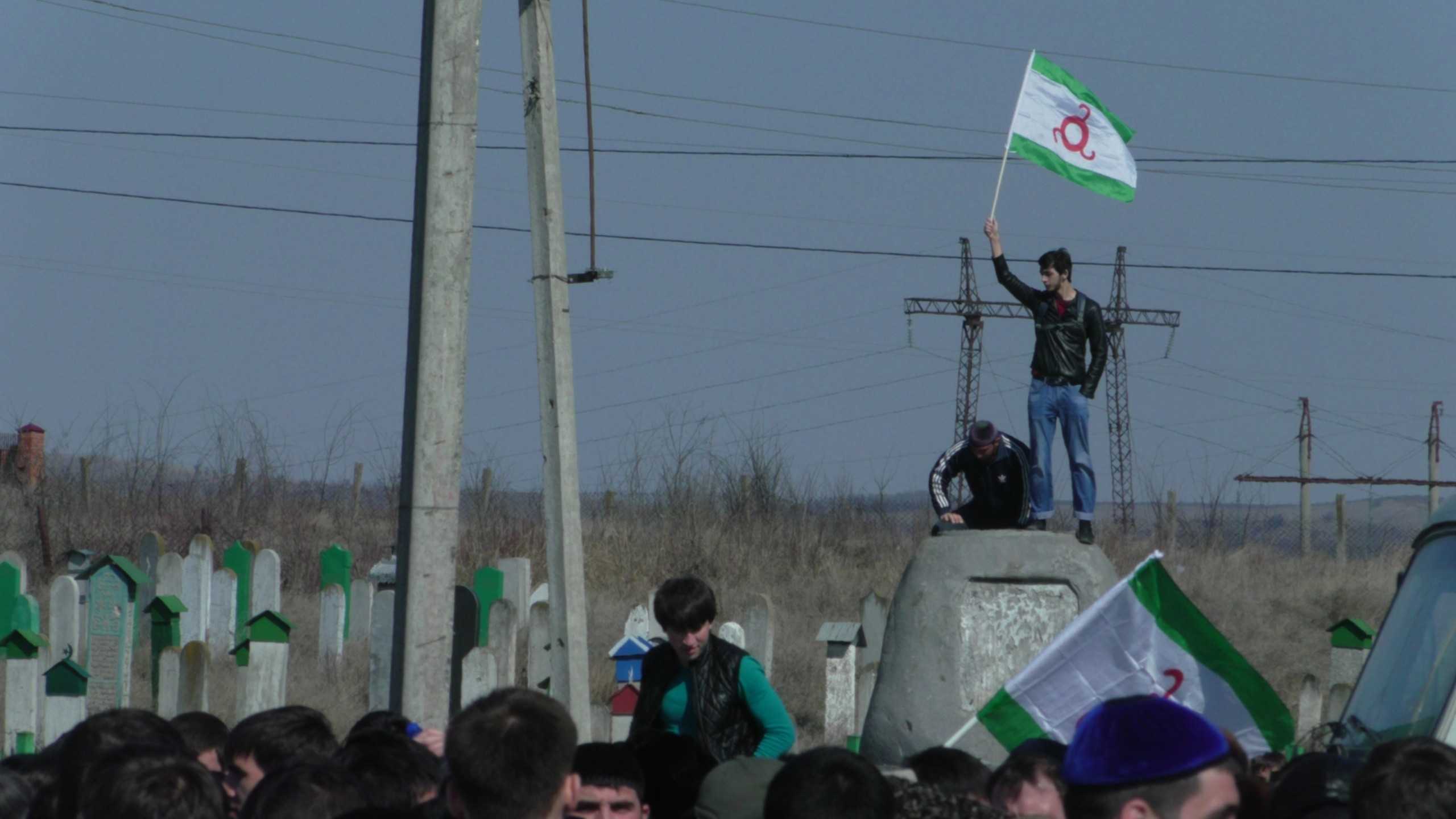 A protest in Nazran, Ingushetia, against the land deal with Chechnya. Photo: Malik Butayev/OC Media.