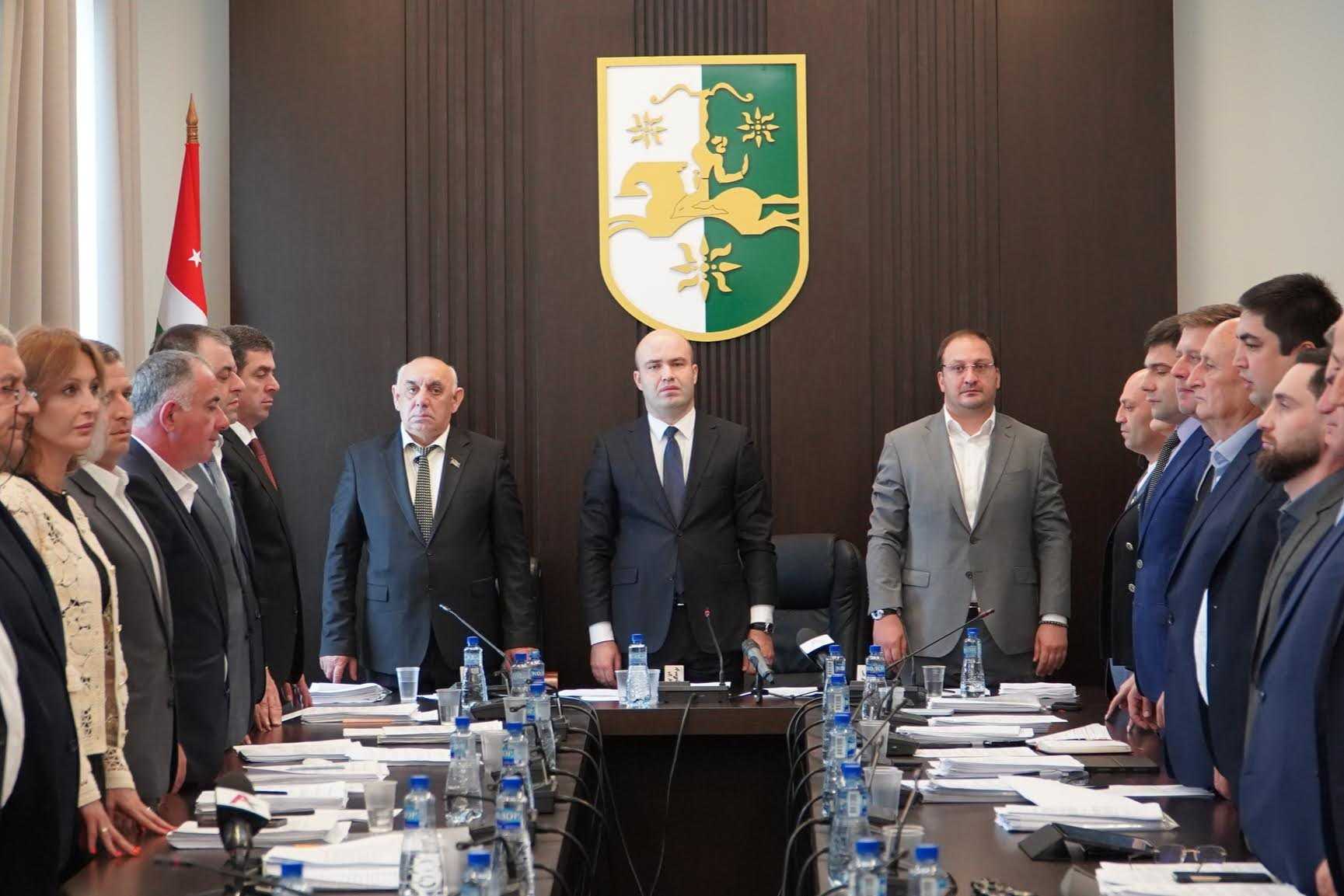 The Abkhazian parliamentary session on 25 September. Image via ApsnyParliament/Facebook.