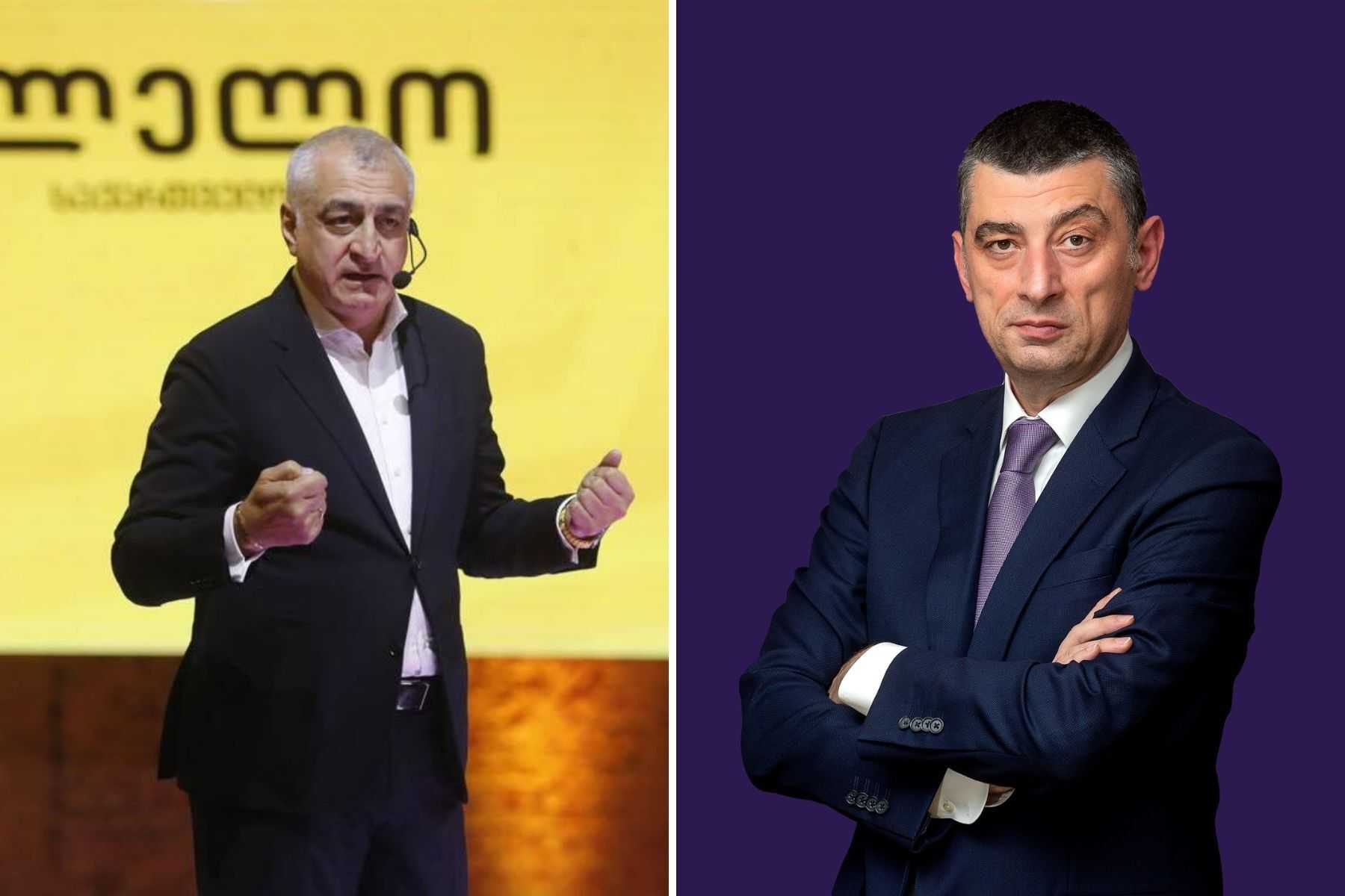 Lelo chair Mamuka Khazaradze (left) and For Georgia chair Giorgi Gakharia (right).