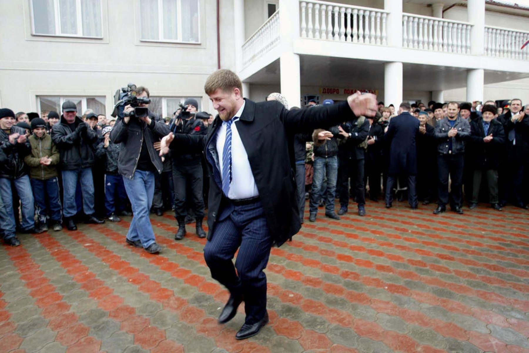 Ramzan Kadyrov dancing a lezginka after voting in Russian parliamentary elections in 2007. Photo: RIA Novosti