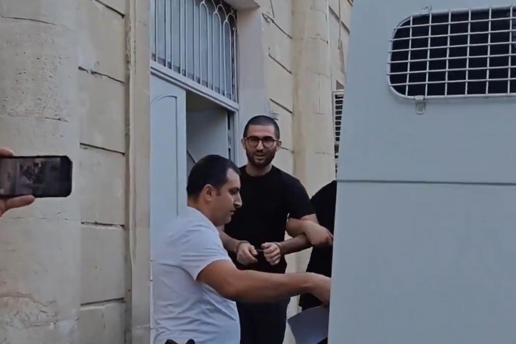 Samadov leaving the court on 23 August. Screengrab from video: Giyas Ibrahim/X